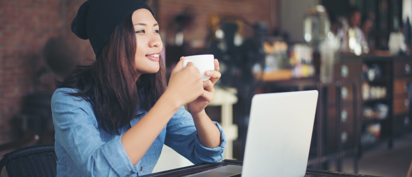 girl drinking coffee